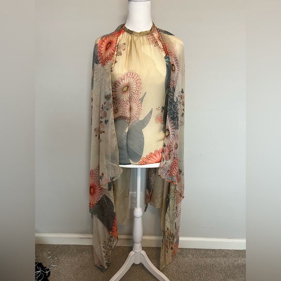 Zara x Kate Moss 100% spun silk halter and scarf Size L - Picture 3 of 14